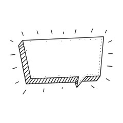 Speech Bubble in Sketch hand drawn style. Space for quote and text. Vector illustration