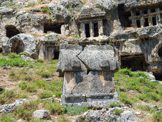 Burials ancient Lycian city Tlos