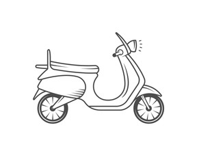 Retro Illustration of Moped.