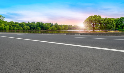 Fototapeta premium Road surface and sky cloud landscape..
