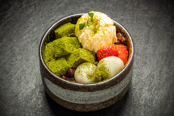 抹茶寒天アイスクリーム Japanese foods green tea agar ice
