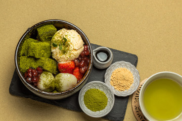 抹茶寒天アイスクリーム Japanese foods green tea agar ice