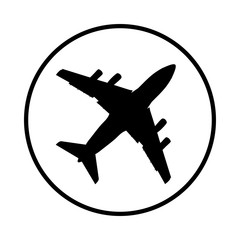 flat plane symbol isolated on white background