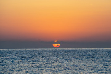 Naklejka premium Early summer morning bright sky Beach in Crete