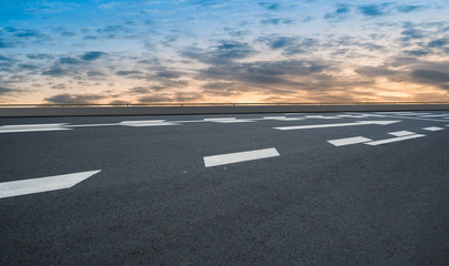 Road surface and sky cloud landscape..