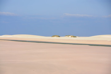Amazing landscape. Water flowing through the sand. Minimalism lines.