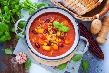 Mexican soup like chili con carne