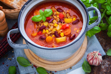 Mexican soup like chili con carne