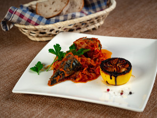 Mackerel stew with vegetables