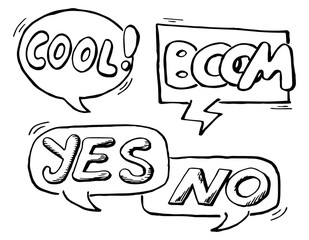 collection of comic style speech bubbles