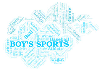 Obraz premium Boy's Sports word cloud.