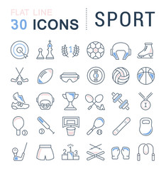 Set Vector Line Icons of Sport.