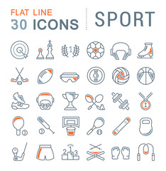 Set Vector Line Icons of Sport.