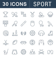Set Vector Line Icons of Sport.