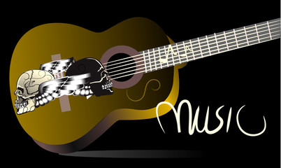Obraz na płótnie Canvas drawing pattern design guitar music