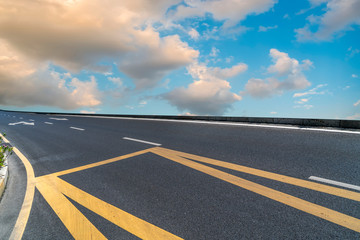 Road surface and sky cloud landscape..