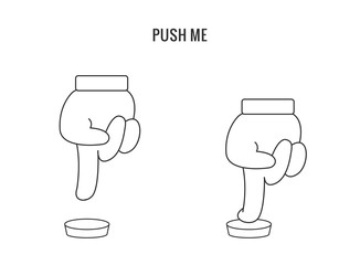 Human hand pressing button.