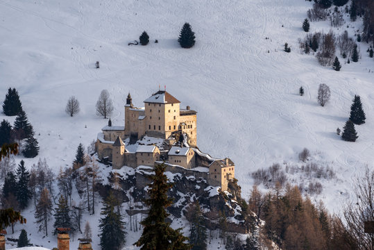 Castle of Tarasp in the Engadin valley. Switzerland