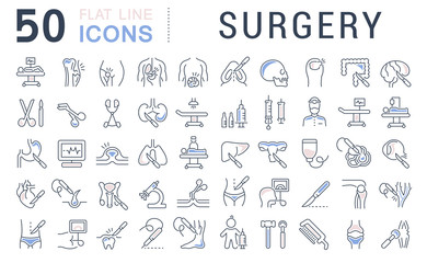 Set Vector Line Icons of Surgery.