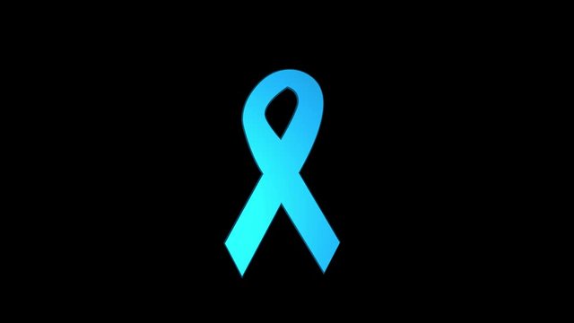 Teal ribbon for Ovarian Cancer Awareness with alpha channel