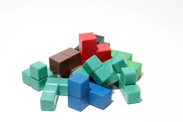 Naklejka premium every color all kinds of cubes and children's toys