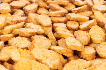Salty crackers closeup background.