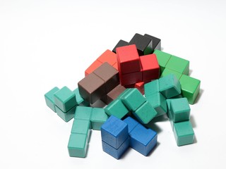 Obraz premium every color all kinds of cubes and children's toys