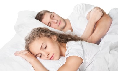 Obraz na płótnie Canvas Adult affection affectionate bed boyfriend comfortable content