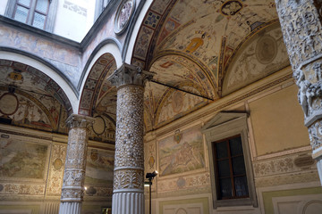 Courtyard of the Palazzo Vecchio (Old Palace) a Massive Romanesque Fortress Palace, is the Town...