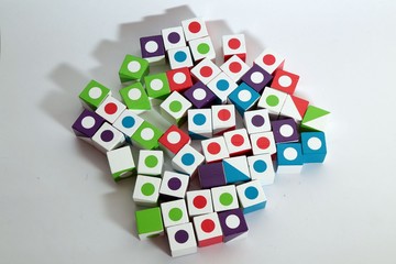 every color all kinds of cubes and children's toys