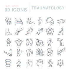 Set Vector Line Icons of Traumatology.