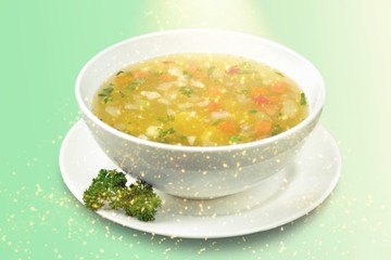 Vegetable soup isolated on background