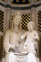 Madonna of the Rose by Pietro di Giovanni Tedesco, Orsanmichele Church in Florence, Tuscany, Italy