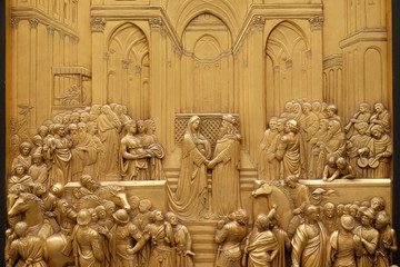 Florence cathedral, Baptistry of Saint John, Gates of Paradise, Queen of Sheba and King Solomon,...