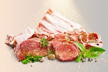 Fresh Raw Meat on desk
