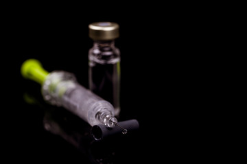 Medical vials for injection with a syringe and medical ampule