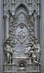 Scenes from the life of Mary detail of door of Cattedrale di Santa Maria del Fiore (Cathedral of Saint Mary of the Flower), Florence, Italy