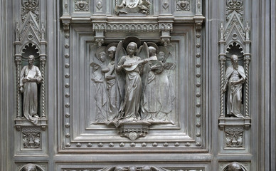 Detail of door of Cattedrale di Santa Maria del Fiore (Cathedral of Saint Mary of the Flower), Florence, Italy