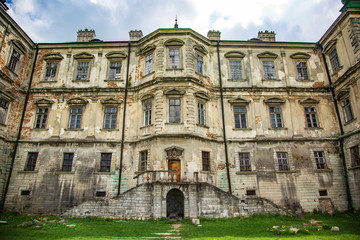 Fototapeta premium Exterior on the Podgoretsky castle of general access in Ukraine in the summer on a clear day with blue sky
