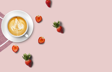 latte and strawberry 