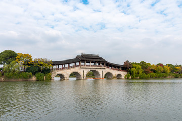Ancient bridge in Wuxi Li lake Scenic Area