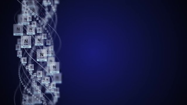 NITROGEN MOLECULE, Animation, Rendering, Background, Loop, 4k