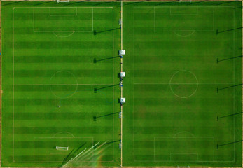 Top view of the football field.