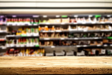 Desk of free space and shop interior. 