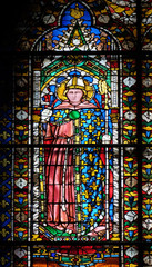 Fototapeta na wymiar Stained glass window in the Cattedrale di Santa Maria del Fiore (Cathedral of Saint Mary of the Flower), Florence, Italy