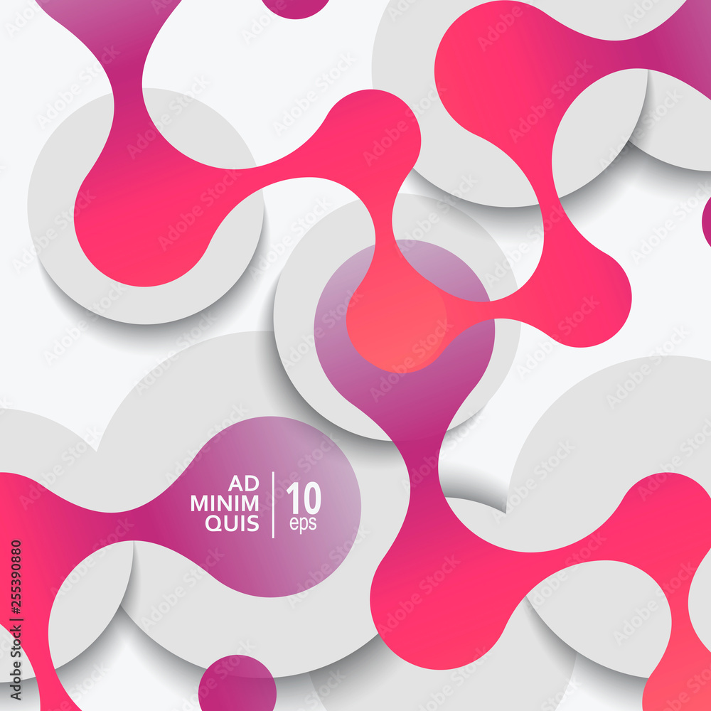 Poster vector abstract background with connect circles and circles shadows
