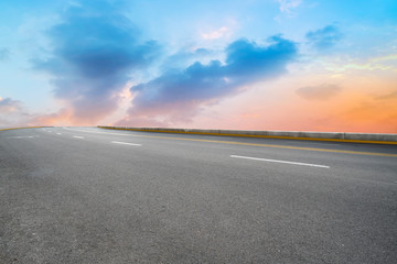 Road surface and sky cloud landscape..