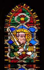 Fototapeta premium Saint Paul, stained glass window in the Basilica di Santa Croce (Basilica of the Holy Cross) in Florence, Italy