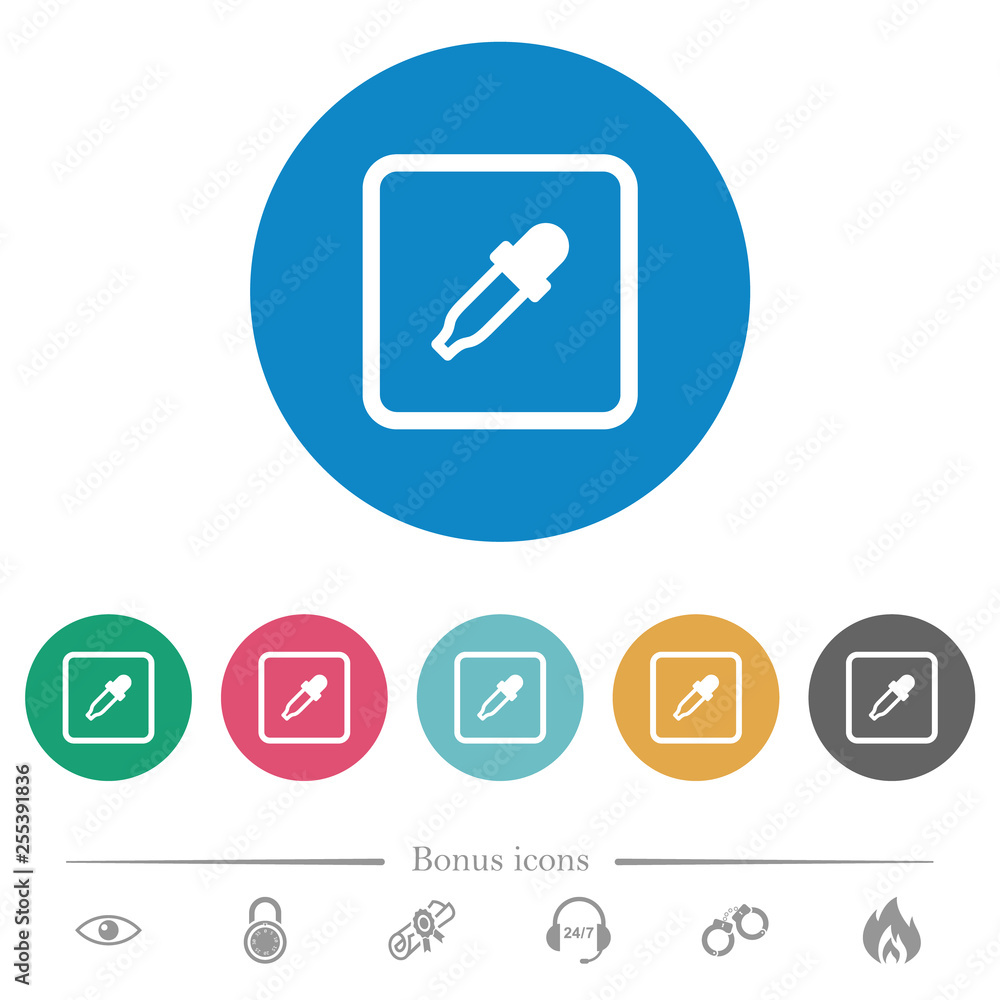 Poster get object color flat round icons