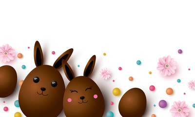 Easter design with copy space vector illustration